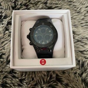 Michele Jelly Watch in Black with tags